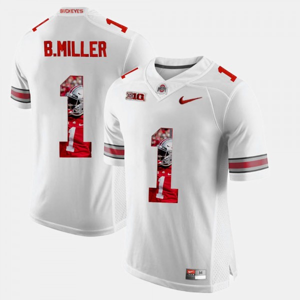 Ohio State Buckeyes Braxton Miller Men's #1 White Pictorial Fashion College Football Jersey 2404JRRM7